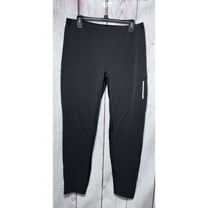 REI Women's Running Track pants Ankle Zip Back Pocket Black Runner Jogger Size L